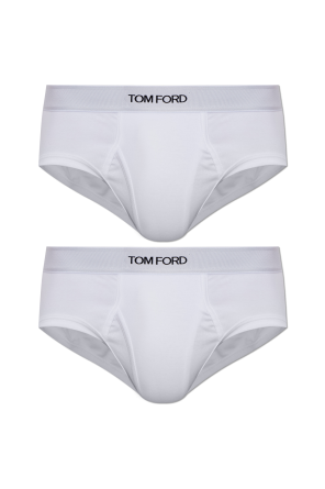Two-pack of cotton briefs with logo