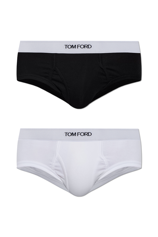 Two-pack of cotton briefs with logo od Tom Ford