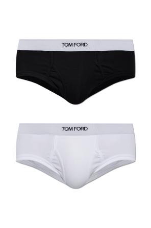 Two-pack of cotton briefs with logo