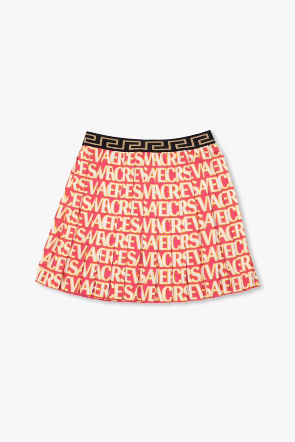 Versace Kids RED Pleated skirt with logo