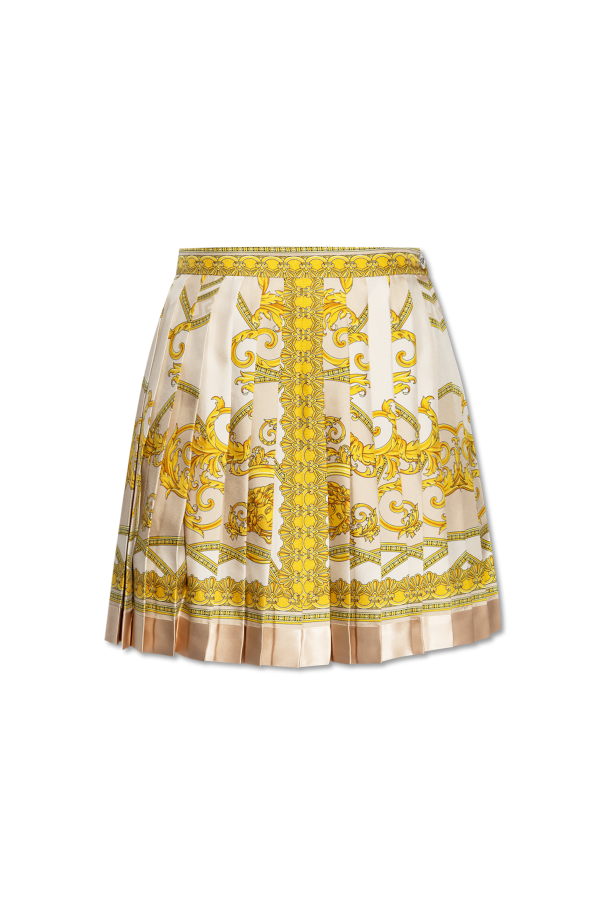 Versace Plisowana jedwabna spódnica