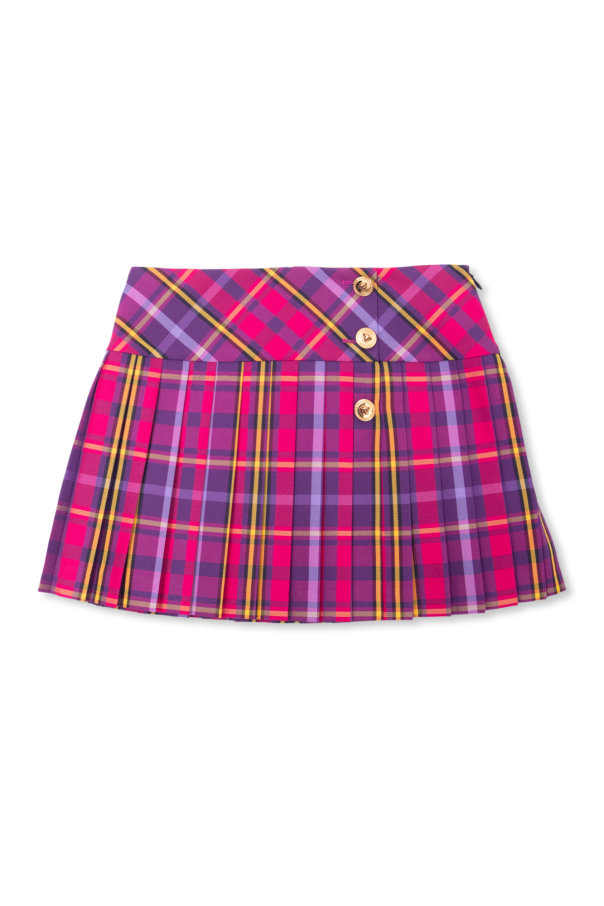 Checked pleated skirt od Versace Kids