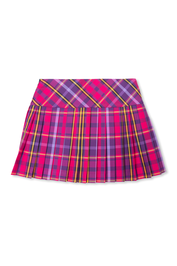 Versace Kids Checked pleated skirt