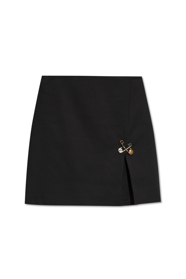 Versace Short skirt with decorative pins