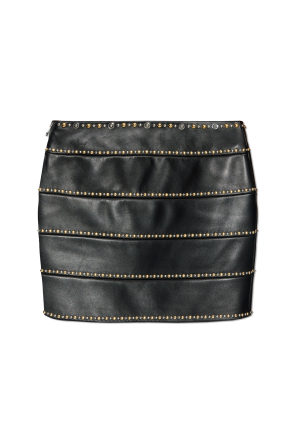 Leather skirt with studs