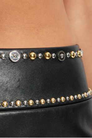 Versace Lederrock mit Nieten