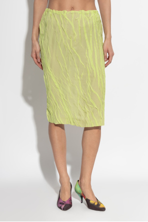 Versace Falda de seda con drapeado