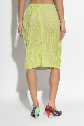 Versace Falda de seda con drapeado
