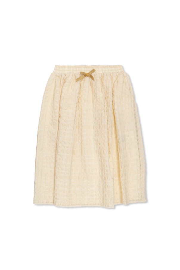 Dress with decorative bow-shaped appliqué od Versace Kids
