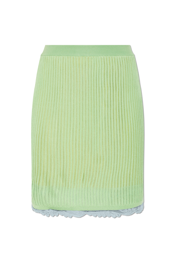 Ribbed skirt with lace trim od Versace