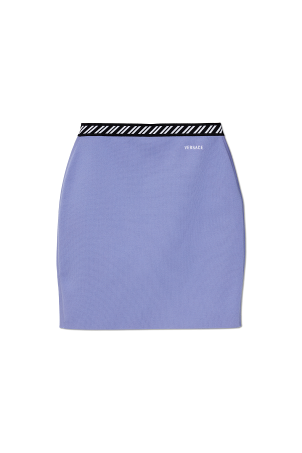 Short skirt with embroidered logo od Versace