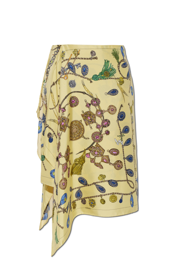 Silk skirt with `Broken Jewels` print od Versace