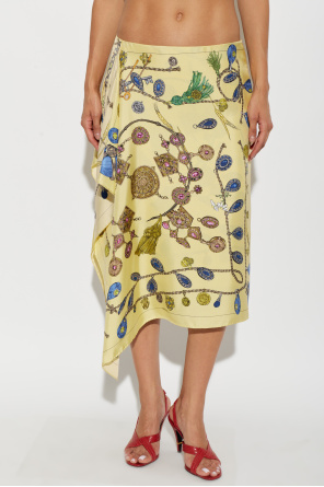 Versace Silk skirt with `Broken Jewels` print