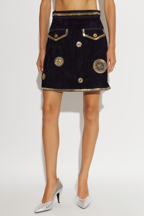 Versace Suede skirt with appliqués