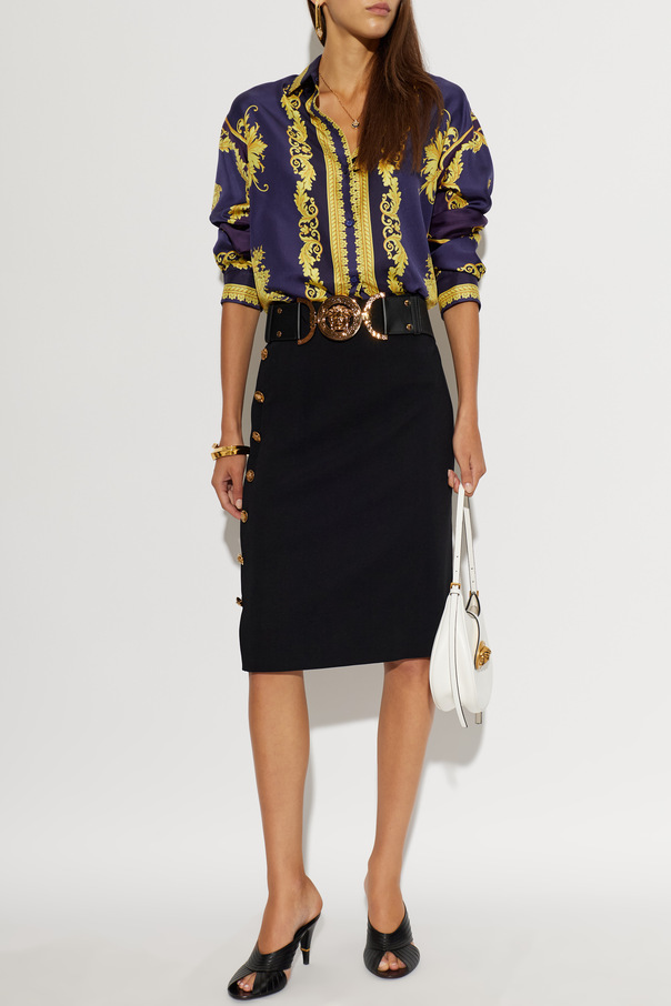 Versace Skirt with decorative side buttons