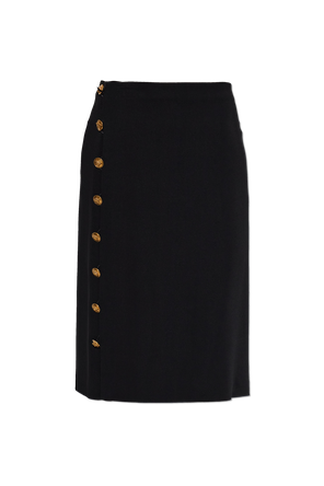 Skirt with decorative side buttons