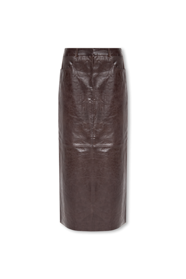 ‘Ibbiegz’ leather skirt od Gestuz