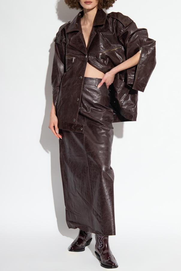 Gestuz ‘Ibbiegz’ leather skirt