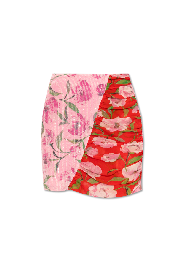 ROTATE Short skirt with floral motif