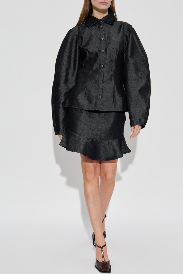 ROTATE Falda vaquera con volante