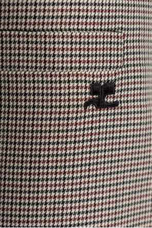 Courrèges Krótka spódnica ze wzorem w pepitkę