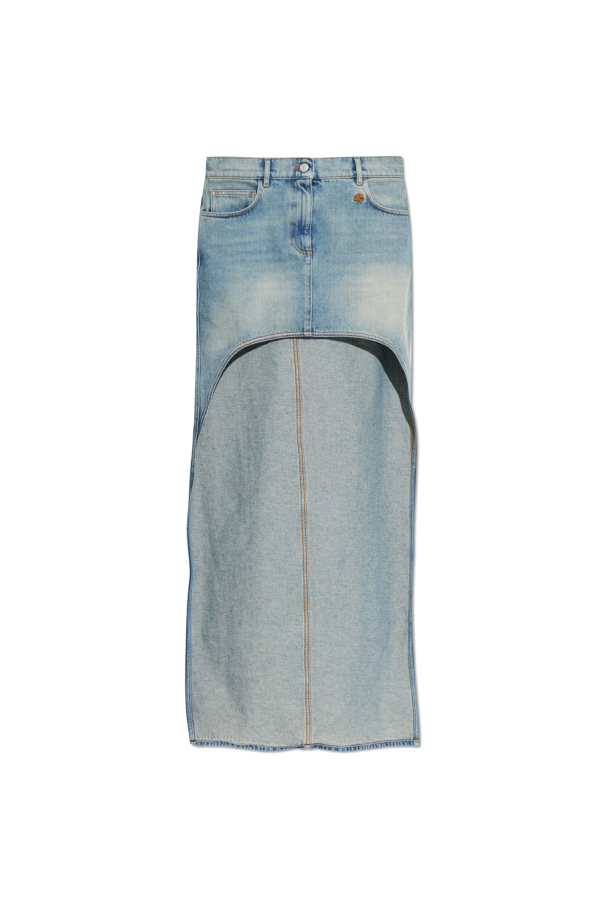 Courrèges Jeansowa spódnica o asymetrycznym kroju