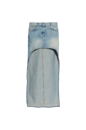 Asymmetric denim skirt