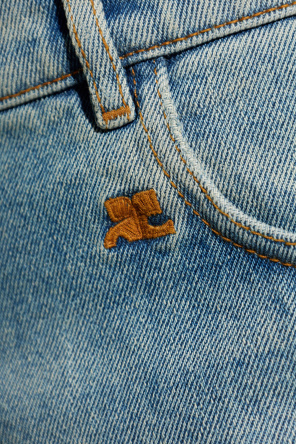 Courrèges Jeansowa spódnica o asymetrycznym kroju