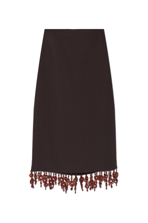 Skirt with decoratively finished hem