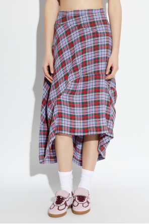 Vivienne Westwood Linen skirt with plaid pattern