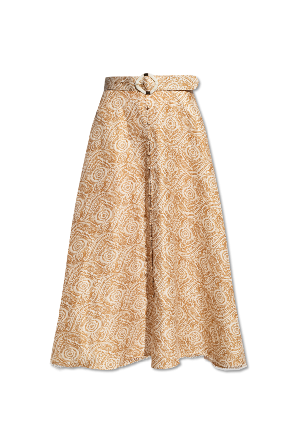 IXIAH Patterned skirt with belt