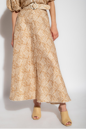 IXIAH Patterned skirt with belt