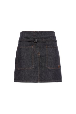 Denim skirt with belt