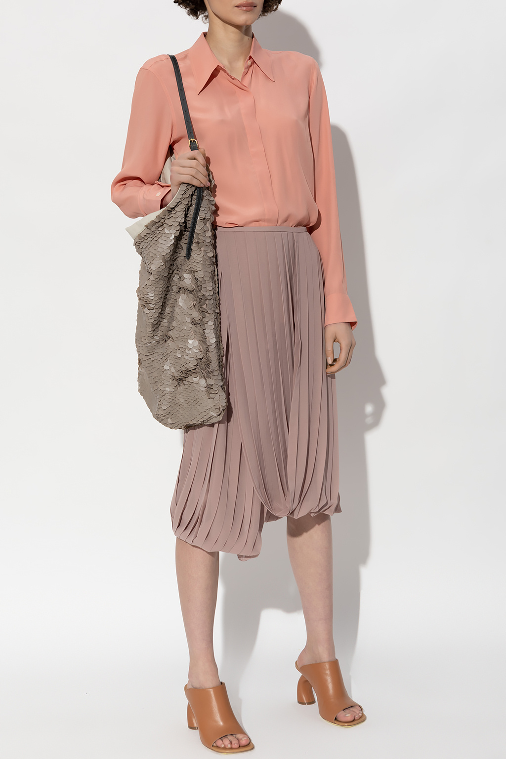mid length pleated skirts size chart