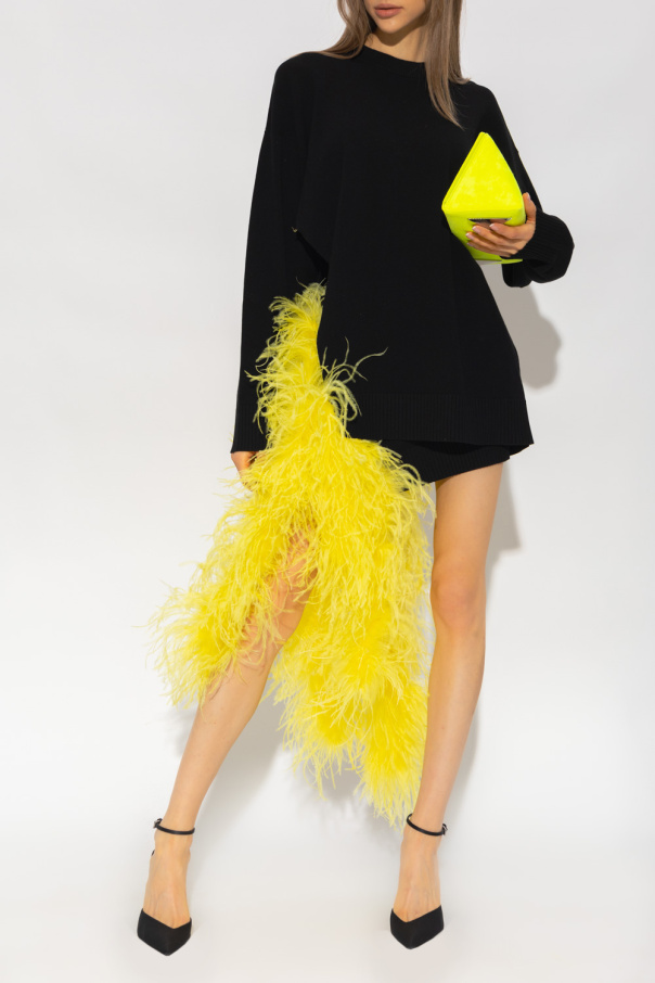 The Attico Skirt with ostrich feathers