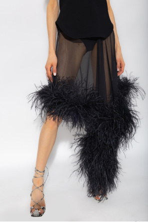 The Attico ‘Mya’ skirt with feathers