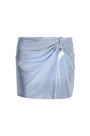Short skirt with metallic finish