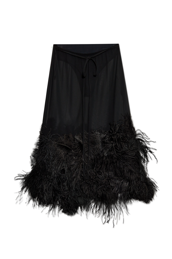 The Attico Skirt with ostrich feathers