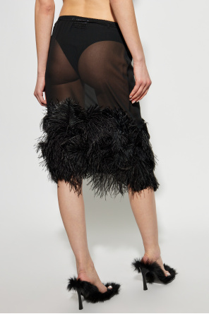 The Attico Skirt with ostrich feathers