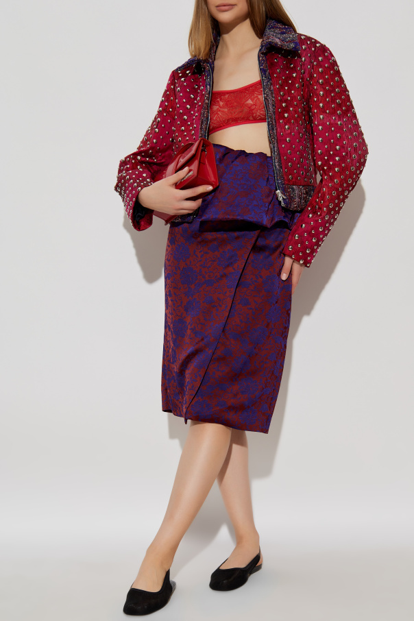 Dries Van Noten Falda con motivo floral