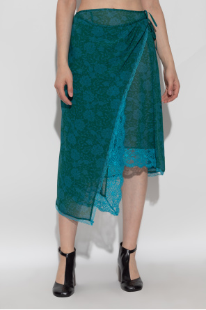 Dries Van Noten Spódnica z koronkowym wykończeniem