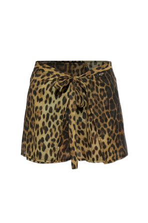 Short pareo with animal motif
