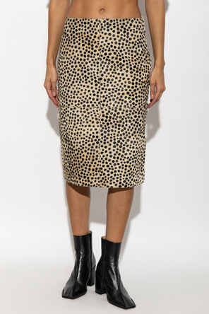 RÓHE Leather skirt with animal print