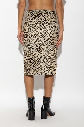 RÓHE Leather skirt with animal print