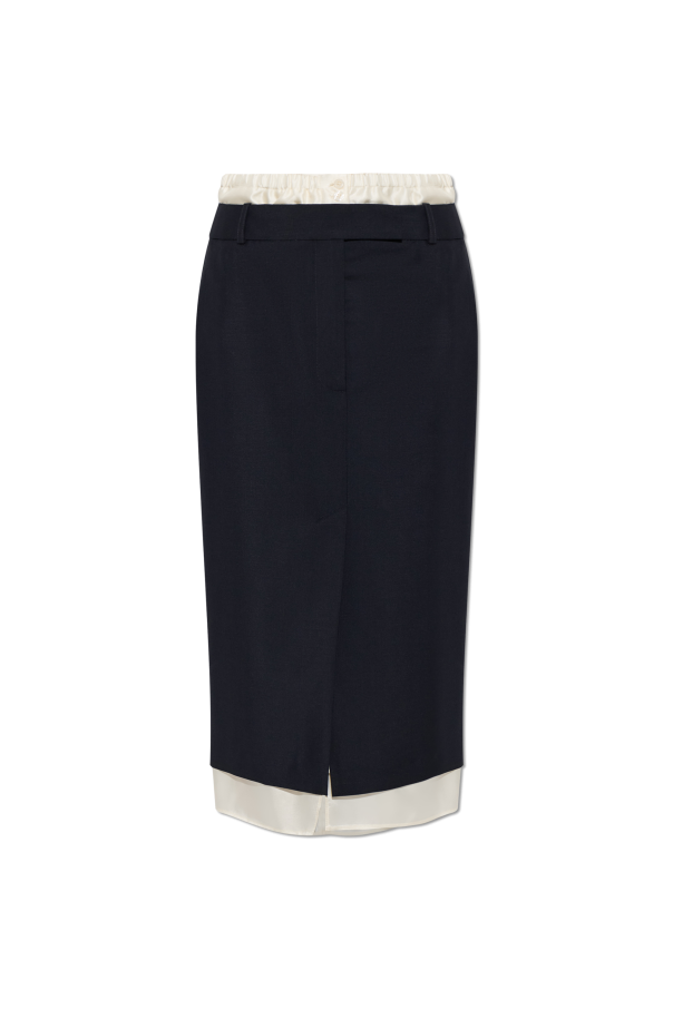 Wool skirt made from combined materials od RÓHE