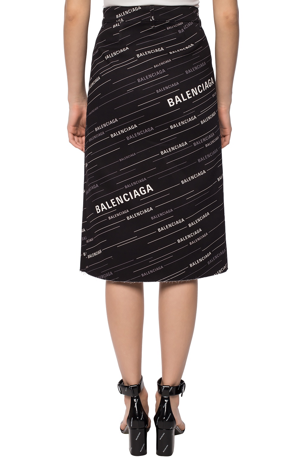 balenciaga logo skirt