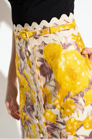 Zimmermann Linen skirt with floral motif