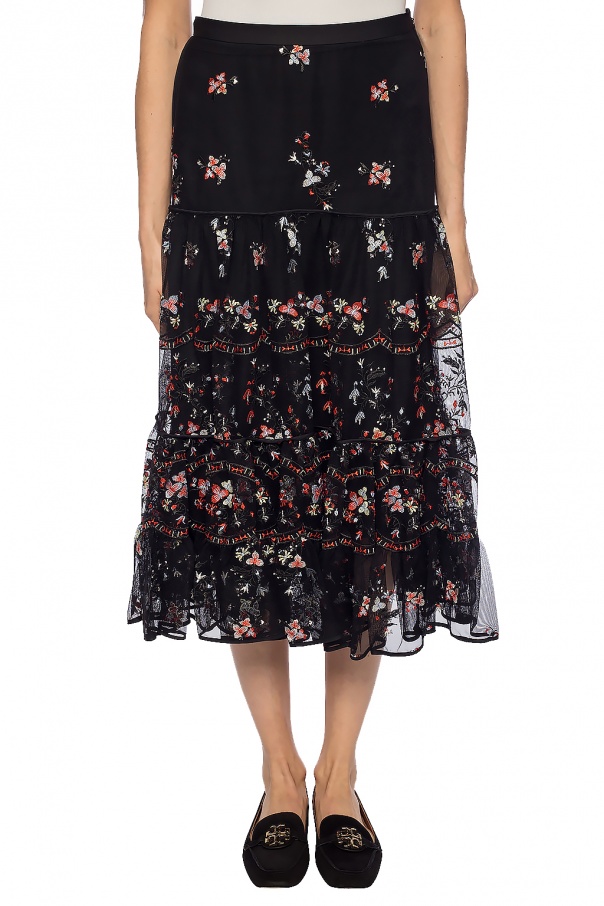 Black Embroidered skirt Tory Burch - Vitkac Norway