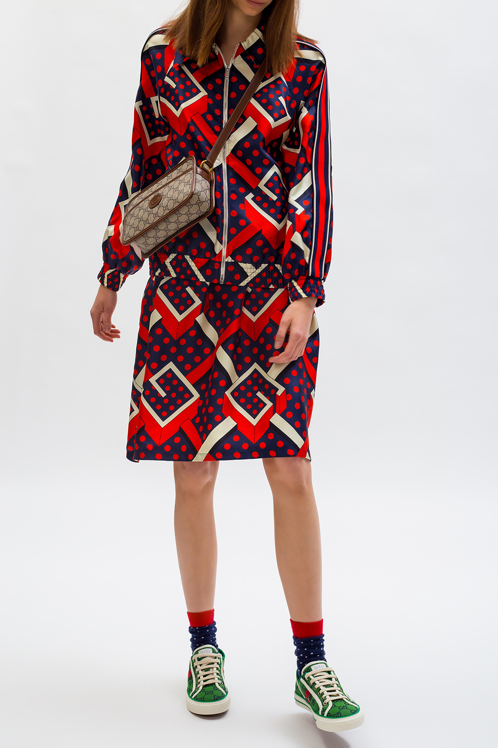 Gucci Gucci long-sleeve belted-waist dress