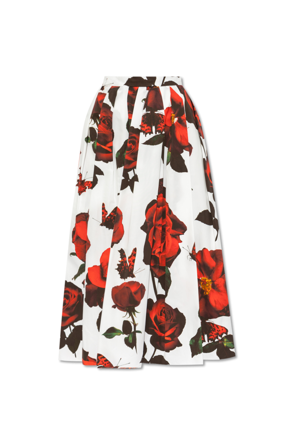 Alexander McQueen Floral Motif Skirt